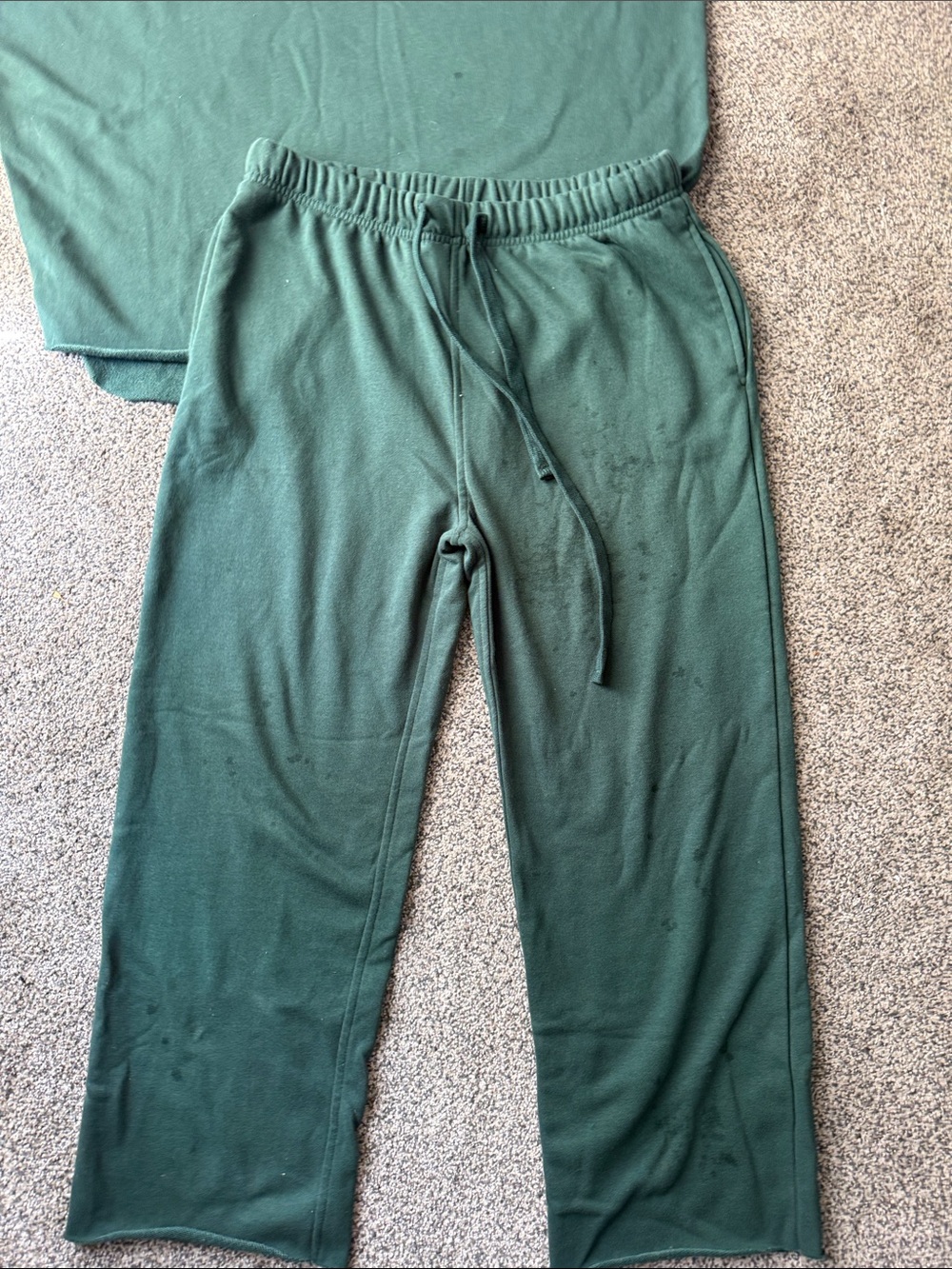 Lounge set- by Source Unknown -Dark Green Track Joggers with Drawstring Waist - Picture 2 of 6
